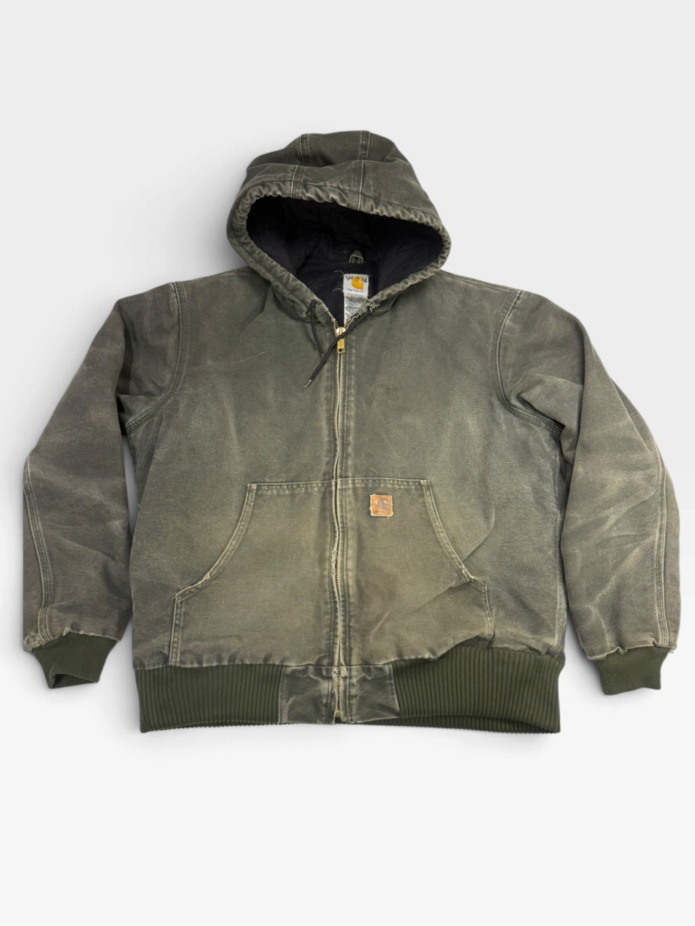 Carhartt J130 MOS Moss Green Sandstone Active Jacket Large Faded